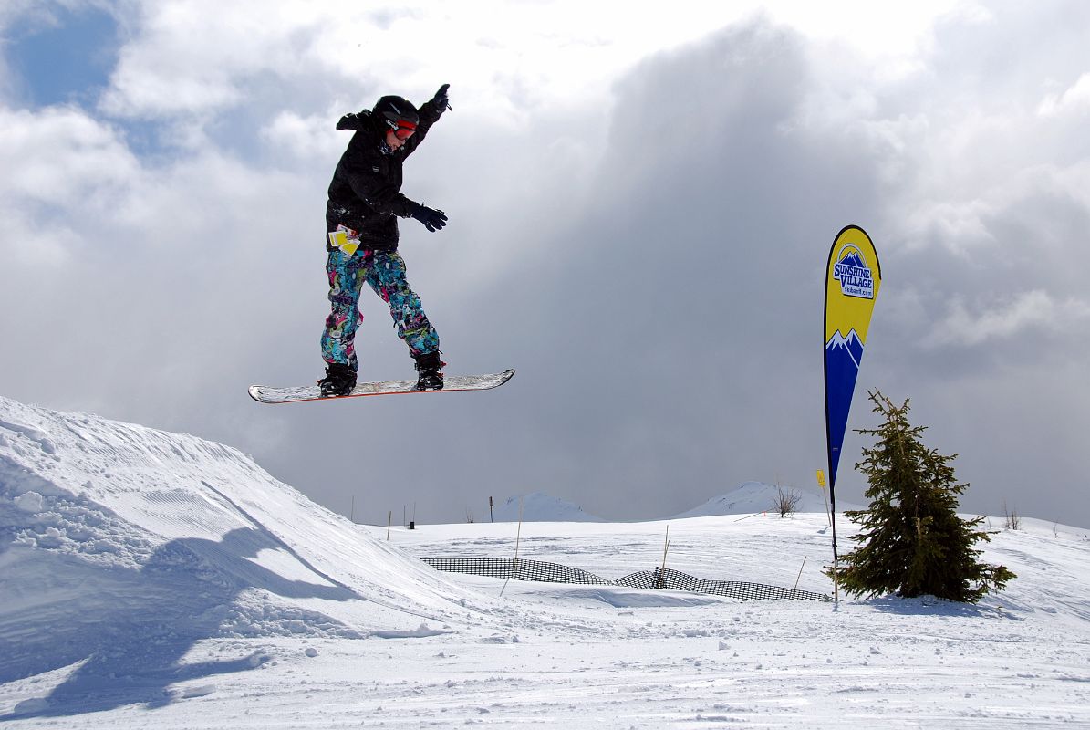 12A Peter Ryan On A Jump In The Terrain Park At Banff Sunshine Ski Area